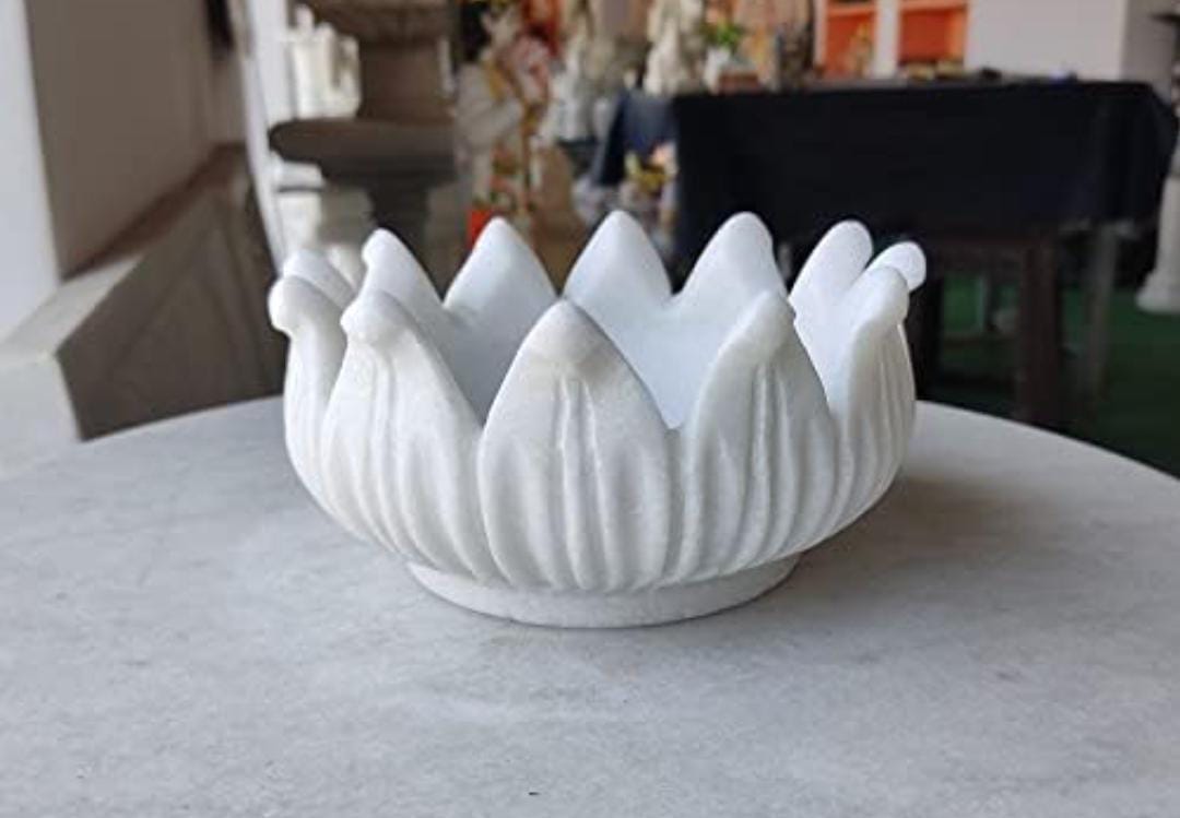 marble urli 6" lotus urli for fruits/snacks/home décor/gift item